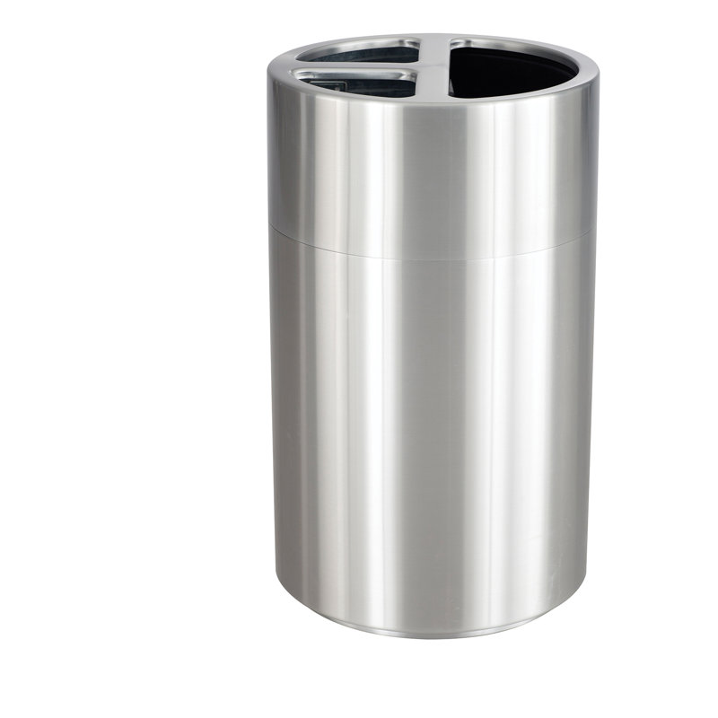 Safco Products Triple Bin Receptacle 40 Gallon Multi Compartments Trash